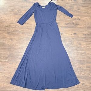 CALVIN KLEIN NAVY LONG SLEEVE SCOOP NECK DRESS